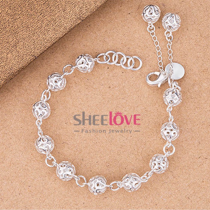 Lắc tay bi MẠ BẠC bí ngô rỗng 8li style hàn quốc bán chạy giá tốt ☀️ sheeloveshop