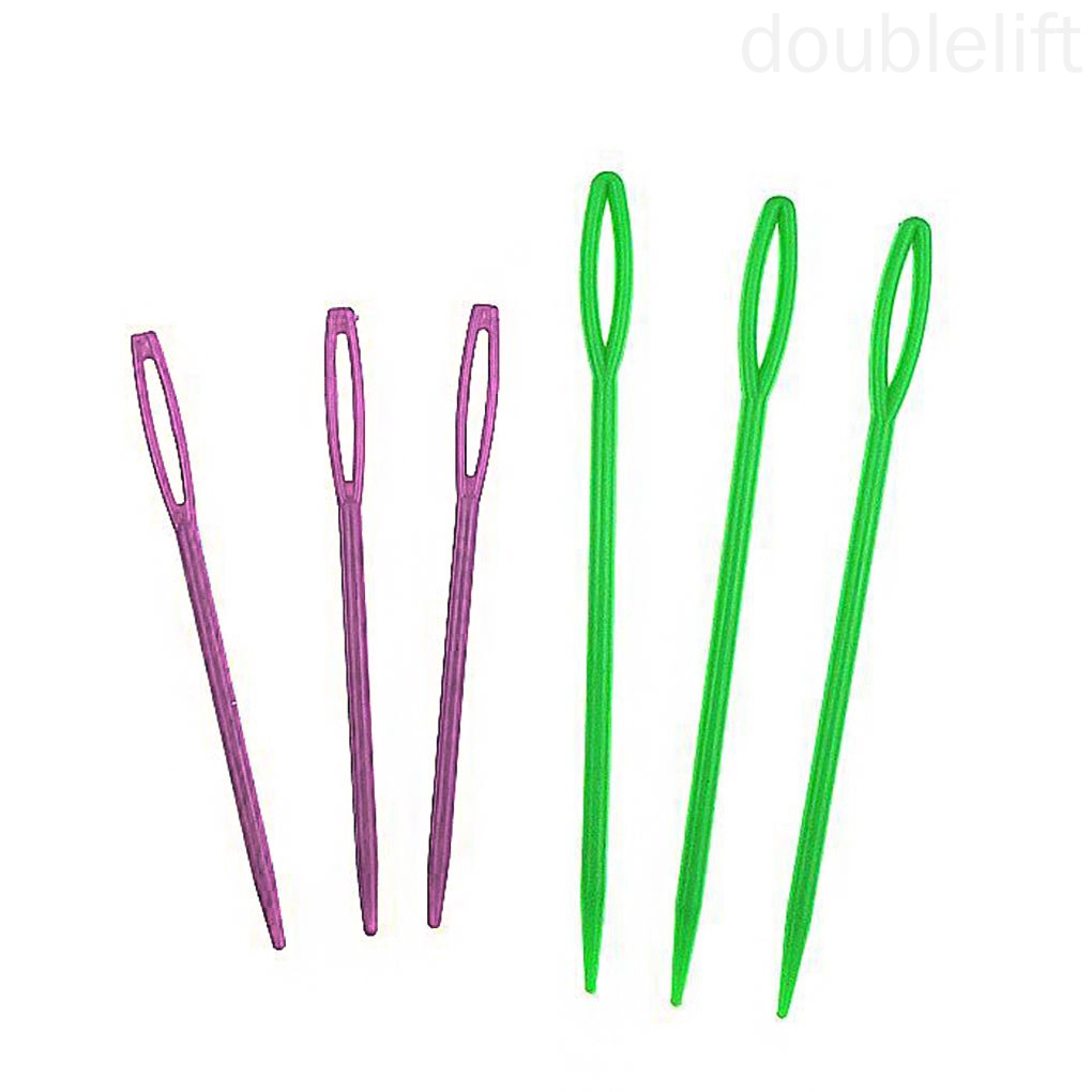 Set 6 kim đan len mắt to bằng nhựa nhiều màu