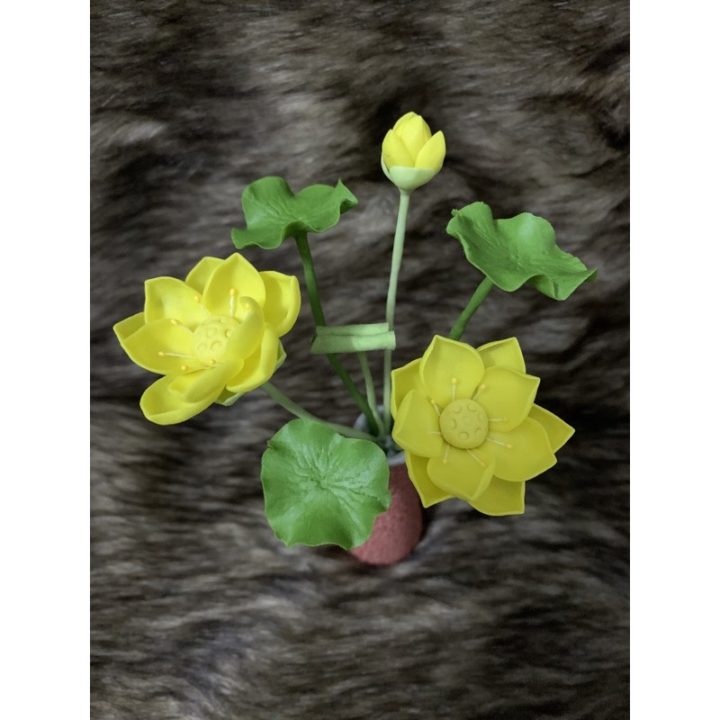 Bình hoa sen đất sét mini L