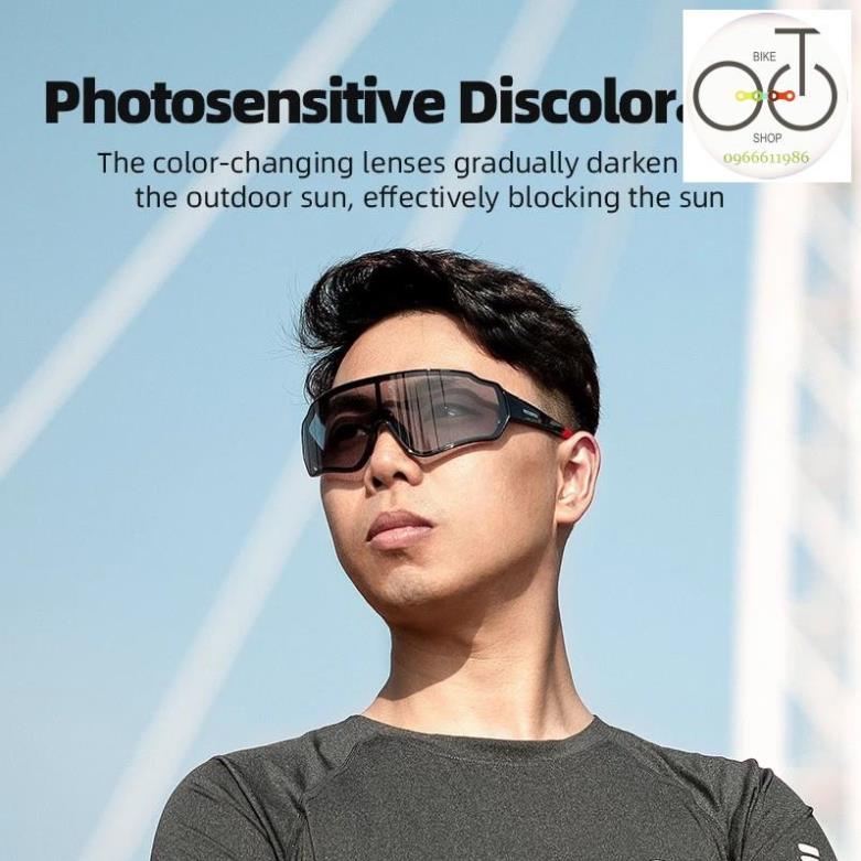 Kính ROCKBROS Đi Xe Đạp Phân Cực Với Tròng Kính Photochromic Chống Gió Chống Bụi UV400 Cho Nam Và Nữ