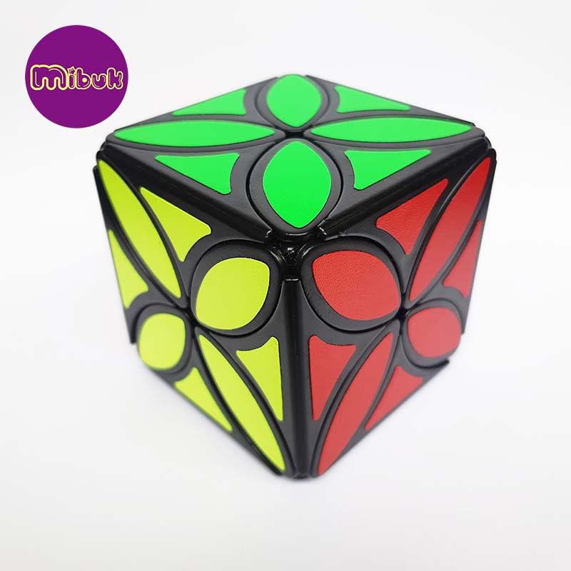 Rubik biến thể cỏ 4 lá Four Leaf, Rubik Clover viền đen/ stickerless Ju Xing Toys
