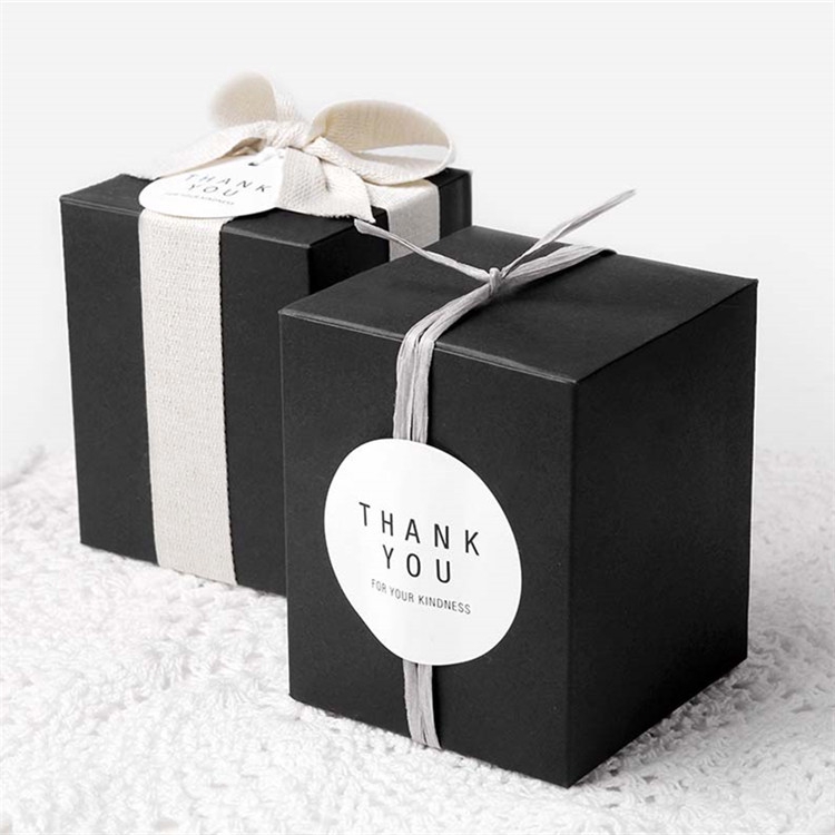Set 10 Hộp Giấy Kraft Hình Vuông Màu Đen Đựng Bánh Quy Tiện Dụng
