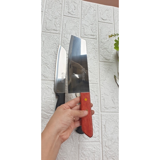 Dao thái bản to, inox dày dặn cán gỗ Kt: 30x6cm (ảnh thật)