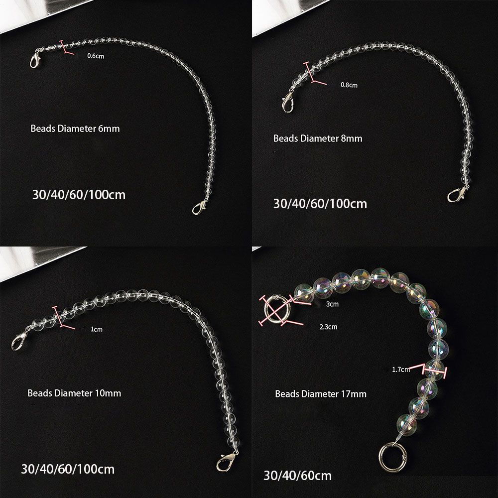 Chuỗi xỏ hạt ngọc trai pha lê thời trang tự làm dây đeo vai quai cầm ví túi xách thay thế 18 kích thước