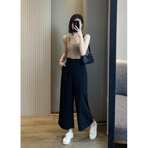 [Mã SKAMCLU8 giảm 10% cho đơn từ 100K] Quần cullote đen