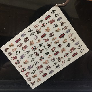 (Ảnh thật) Sticker nail hình rắn, sticker dán móng tay