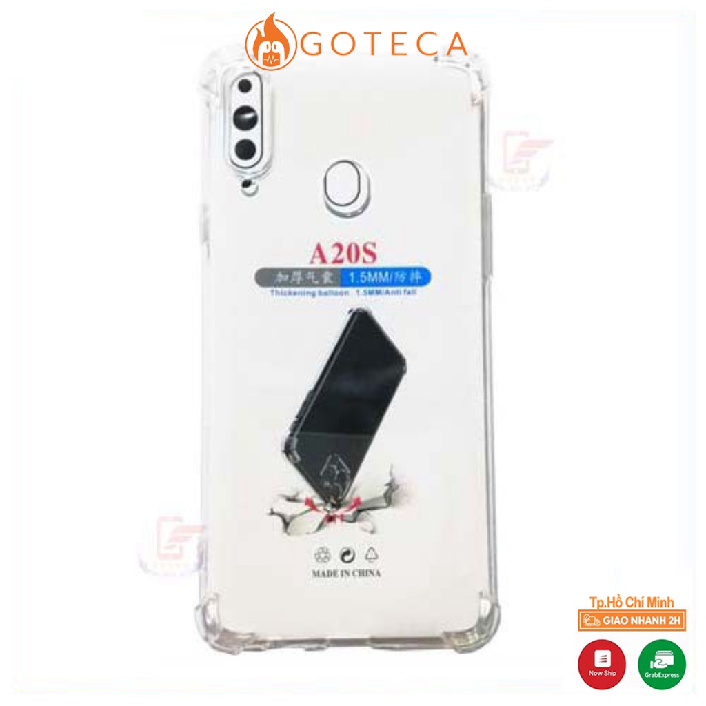 Ốp lưng Samsung A20s-Chống sốc-Trong suốt- Dày lâu ố vàng