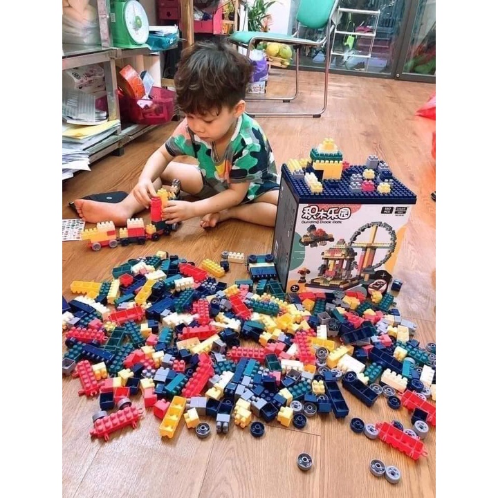 Bộ lego xếp hình 520 chi tiết ,đồ chơi cho bé lắp ráp - Đồ chơi phát triển tư duy -sáng tạo cùng bé yêu