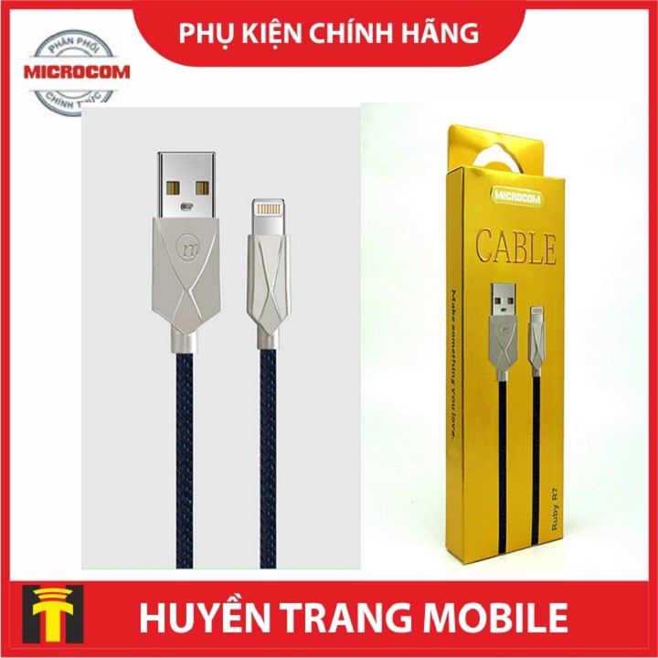 CÁP SẠC IPHONE LIGHTING MICROCOM RUBY R7- CHỐNG ĐỨT- SẠC NHANH