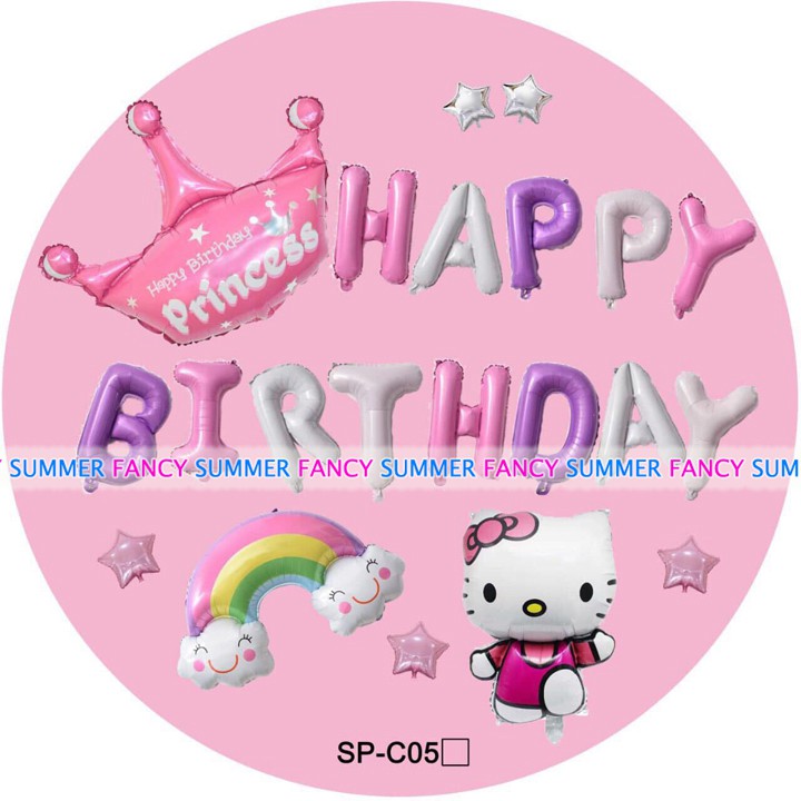 Set bóng chó cứu hộ, vũ trụ, kitty phụ kiện sinh nhật Happy Birthday party decorations ( có sỉ ) SPC