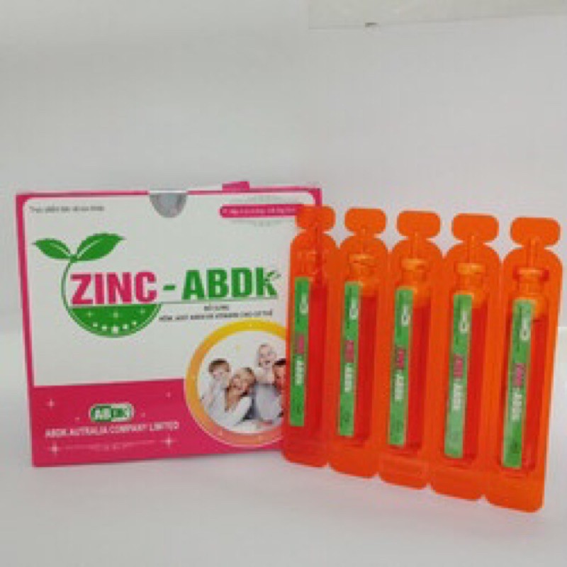 Kẽm ZINC-ABDK - hộp 20 ống - Bổ sung Kẽm và Vitamin cần thiết cho sự phát triển của trẻ