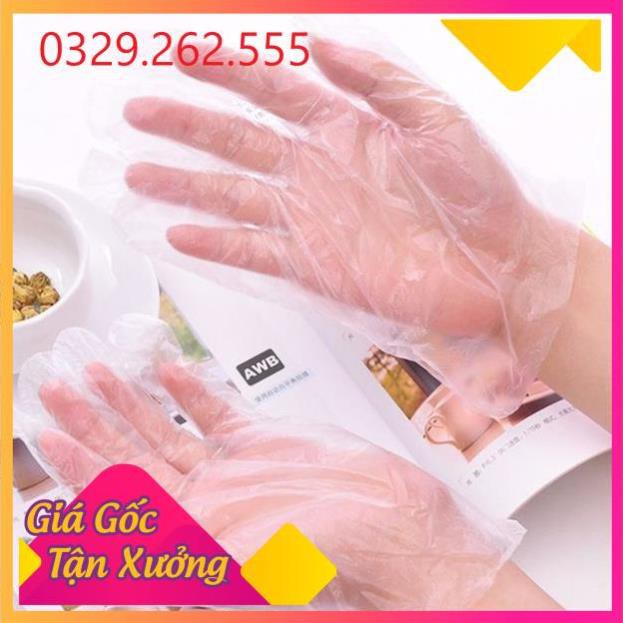 (Sale Khủng)  [100c/1hộp] 1 hộp găng tay nilong dùng 1 lần cực kì tiện lợi