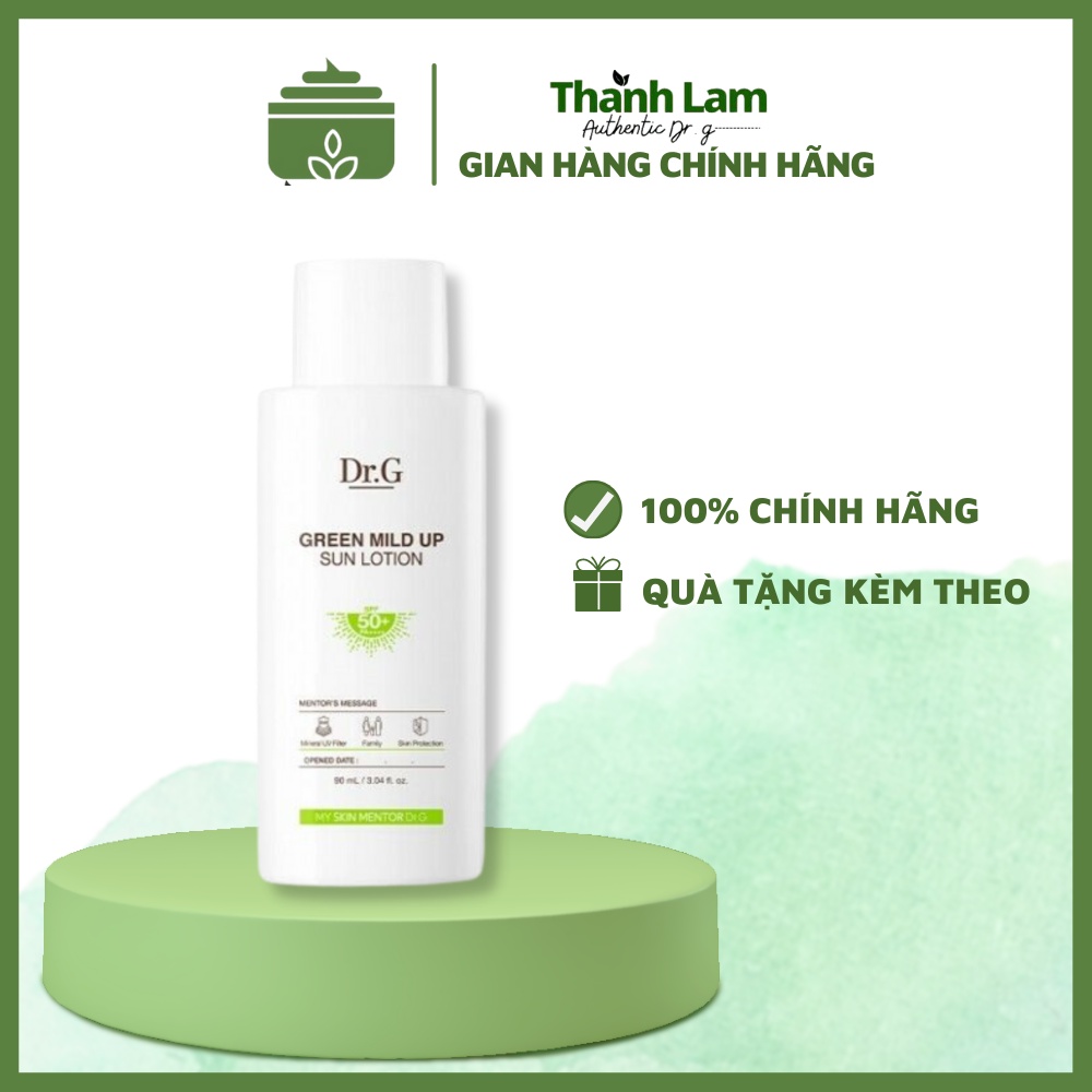 Kem chống nắng DR.G cho da nhạy cảm kiềm dầu làm sáng da Dr.G Green Mild Up Sun Lotion 90ml
