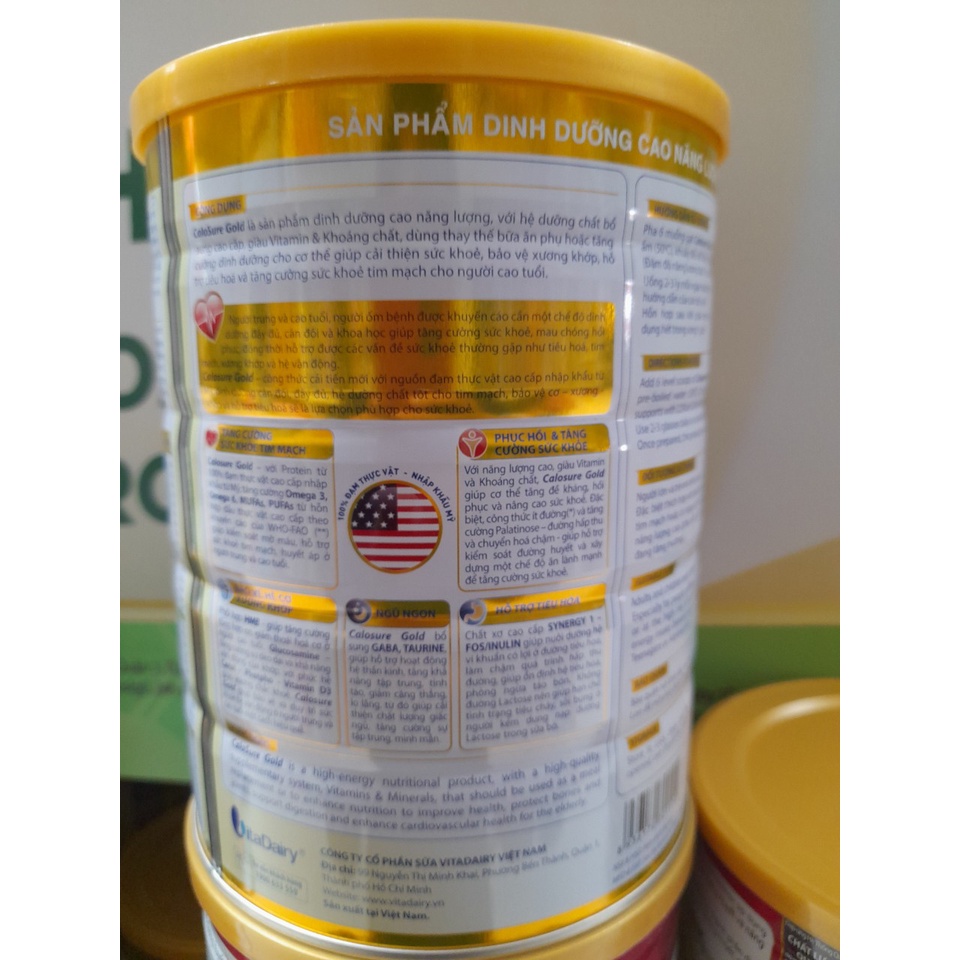 Sữa Bột Ít Đường Calosure Gold 900g Vitadairy Dành Cho Người Cao Tuổi - Bảo Vệ Và Phục Hồi Sức Khỏe