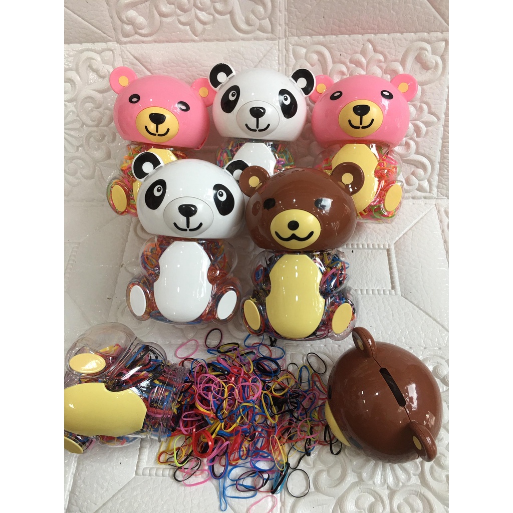 Hộp thun cột tóc hình thú siêu đáng yêu cho bé