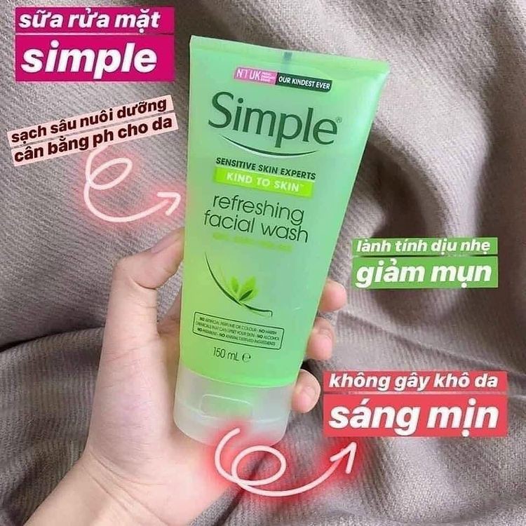 Sữa Rửa Mặt Dạng Gel Simple Kind To Skin Refreshing Facial Wash Gel