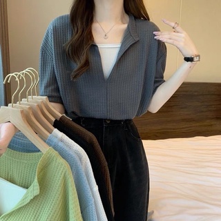 Áo croptop basic cổ tàu