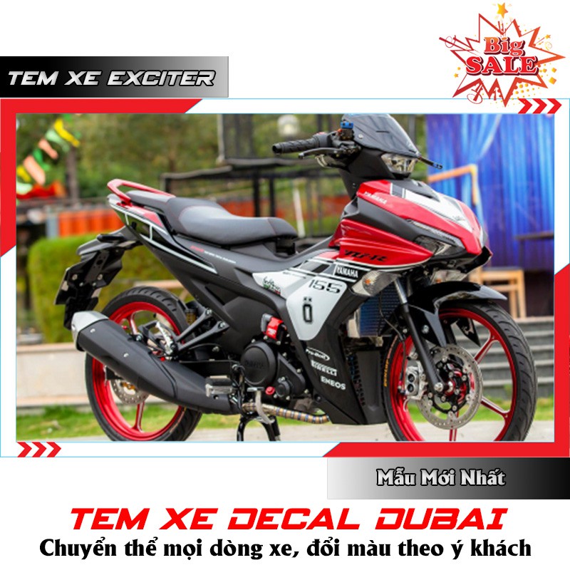 Tem Trùm Exciter 155 Trắng Đỏ Ohlins