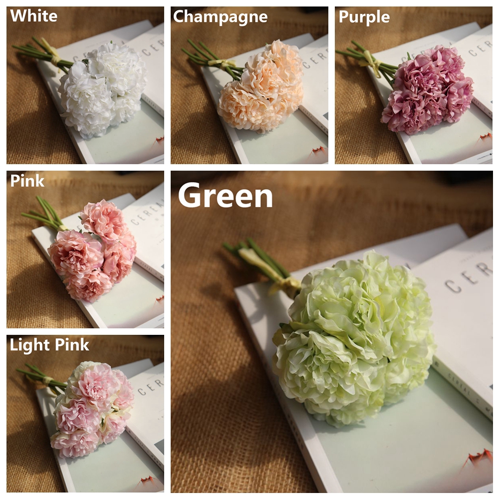 CONOPERY Bó Hoa Mẫu Đơn Giả 5 Bông Trang Trí Tiệc