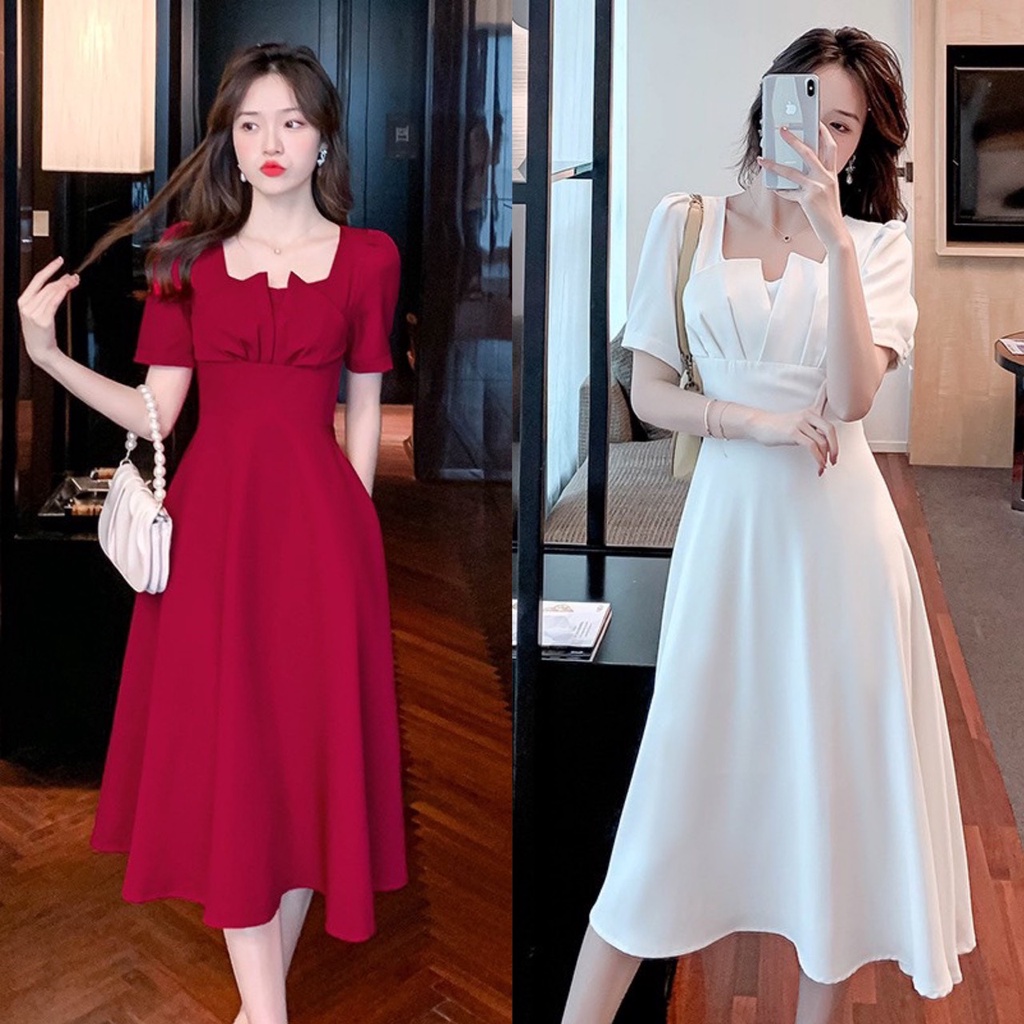 Gunkaymatter Váy Đầm Xếp Ly Ngực Tay Lỡ Ôm Eo Có Mút Ngực Chất Liệu Umi Thời Trang Nữ Thiết Kế Phù Hợp Mọi Phong Cách