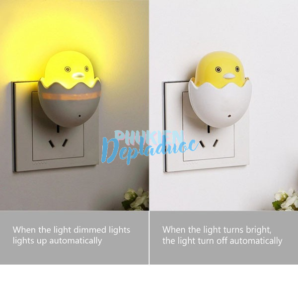 Đèn ngủ quả trứng cảm biến ánh sáng/ Tự động sáng vào ban đêm. B223