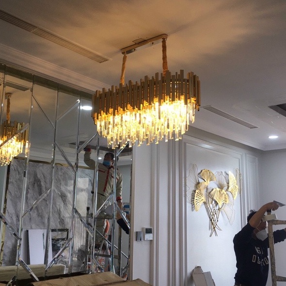 Đèn thả mâm MONSKY CHOBIT pha lê thiết kế theo phong cách hiện đại, trang trí nội thất sang trọng - (102).