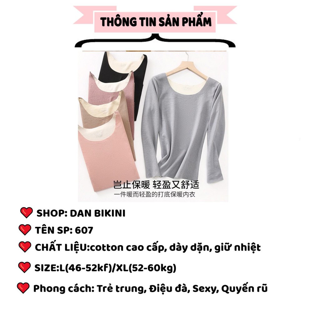 Áo Thun Nữ ❤️FREESHIP❤️ Áo Giữ Nhiệt Nữ Cao Cấp Mềm Mại - Áo Thu Đông Nữ Trẻ Trung Ôm Dáng mã 607
