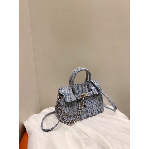 Túi xách 𝐌𝐢𝐨𝐜𝐫𝐚 𝐤𝐨𝐥𝐲 da xước dây xích
