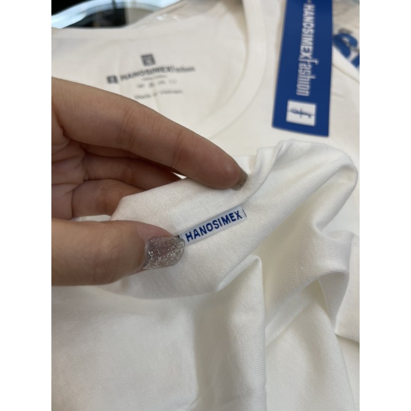 áo 3 lỗ đông xuân màu trắng Hanosimex mác in