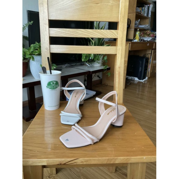 (Hình Thật ) Giày Dép Sandal Cao Gót 5P Gót trụ tròn, Da mờ, Mũi vuông - Hang Cao Cấp - Full Size 34-40