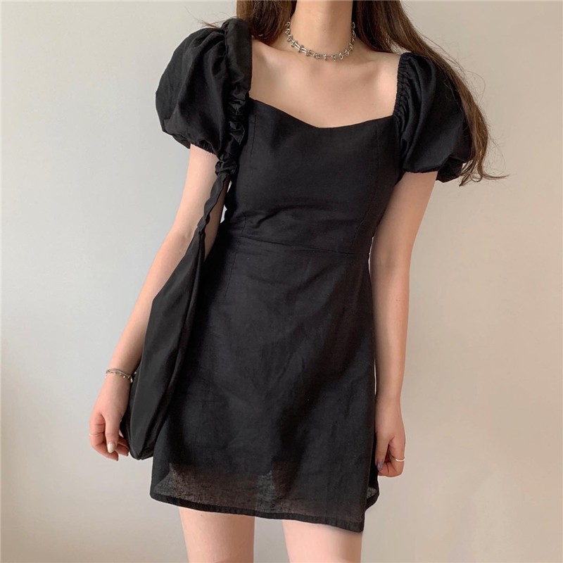 Đầm Xiaozhainv Tay Phồng Ôm Dáng Xinh Xắn Cổ Điển Kiểu Pháp Dành Cho Nữ | BigBuy360 - bigbuy360.vn