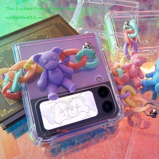 Korea Phone Case Galaxy Z Flip 3 Strap Case Couple Case