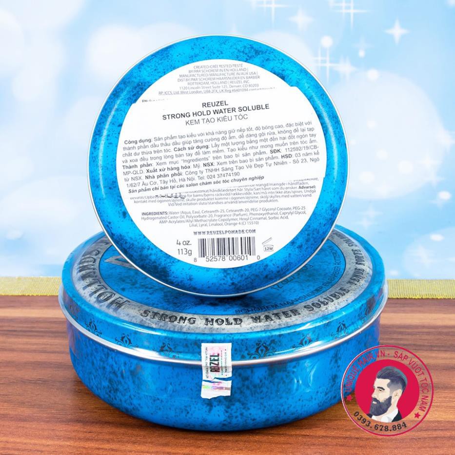 Chiết Dùng Thử : Sáp vuốt tóc Reuzel Blue pomade  ! Travel Size 10-20-30g