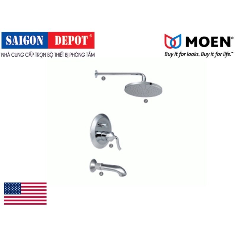 Bộ cần sen tắm âm tường Neo Classic MOEN T16142