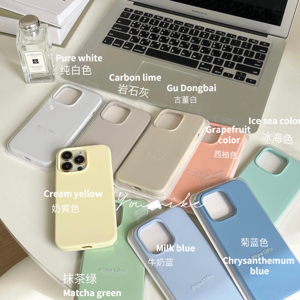 Ốp Điện Thoại Silicon Màu Trơn Phong Cách Hàn Quốc Cho Iphone14 / 14max / 13pro / 12promax / 12 / 11 / xr / 8p / x / xs