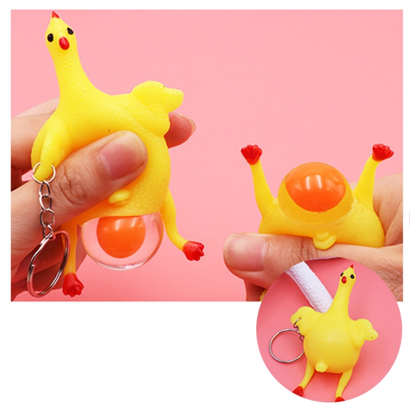 Móc chìa khóa HdoorLink hình gà đẻ trứng vui nhộn giải tỏa căng thẳng