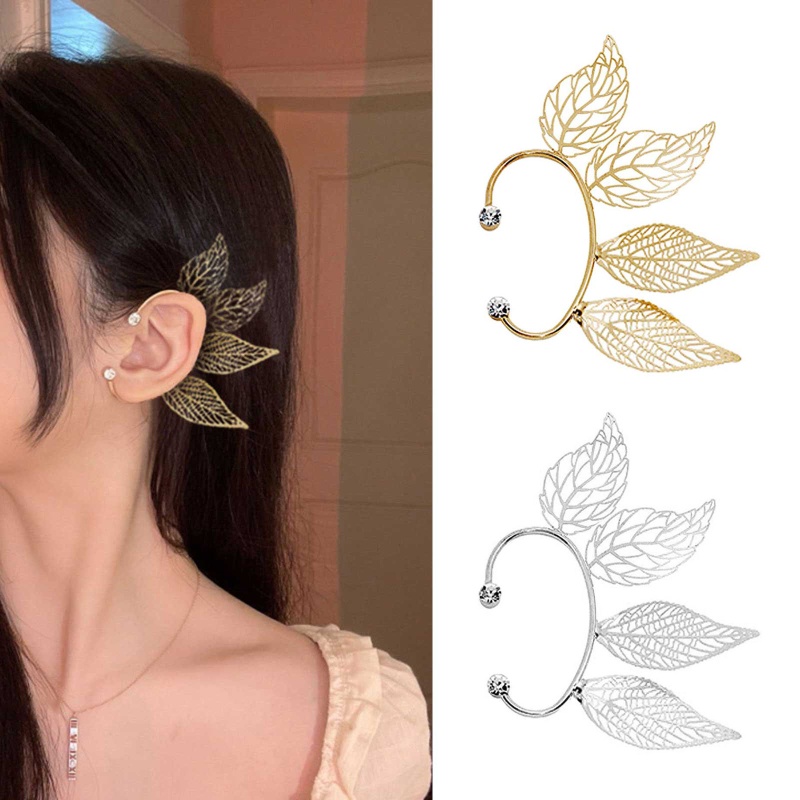 Bông Tai Dạng Kẹp Hình Lá Phong Cách Hanfu Cổ Điển Mùa Hè Không Cần Lỗ Tai Cho Nữ St