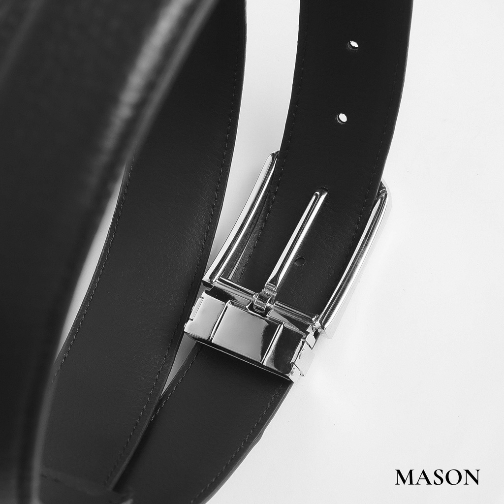 Thắt lưng nam da bò thật cao cấp vân milk thương hiệu MASON - M21