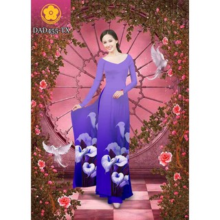 Vải may áo dài in 3D Lụa cao cấp