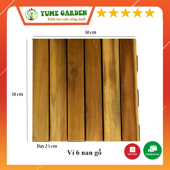 Sàn gỗ tự nhiên ban công (30x30x2.5cm) - sàn gỗ sân vườn - sàn gỗ ngoài trời