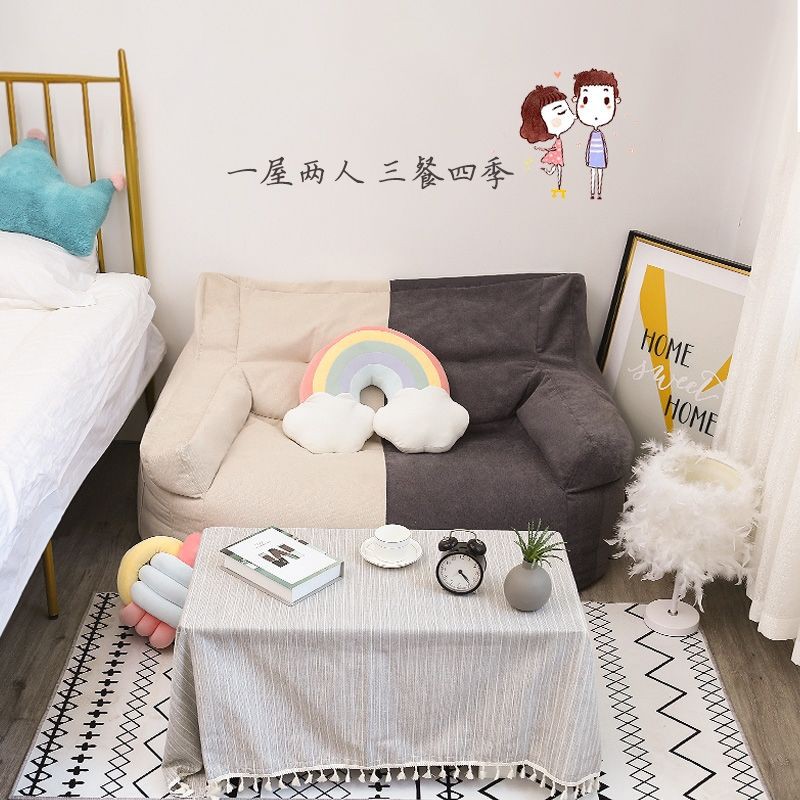 ghế lười hạt xốp phòng ngủ dễ thương sofa đôi trong căn hộ nhỏ màu đỏ ban công chiếu tatami