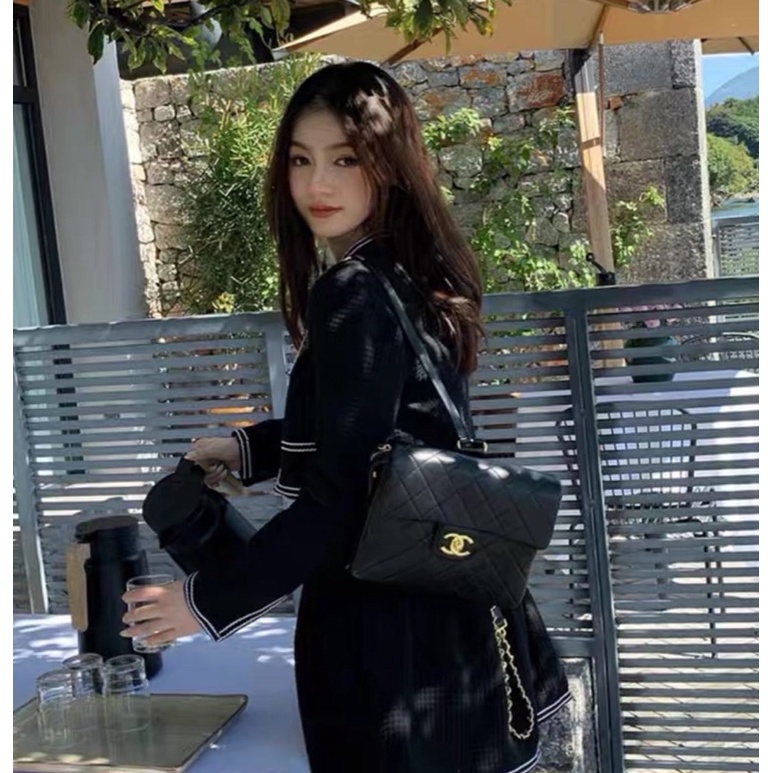 SET ÁO DẠ CHẠY VIỀN KÈM ÁO TRẮNG CV ĐEN ✨