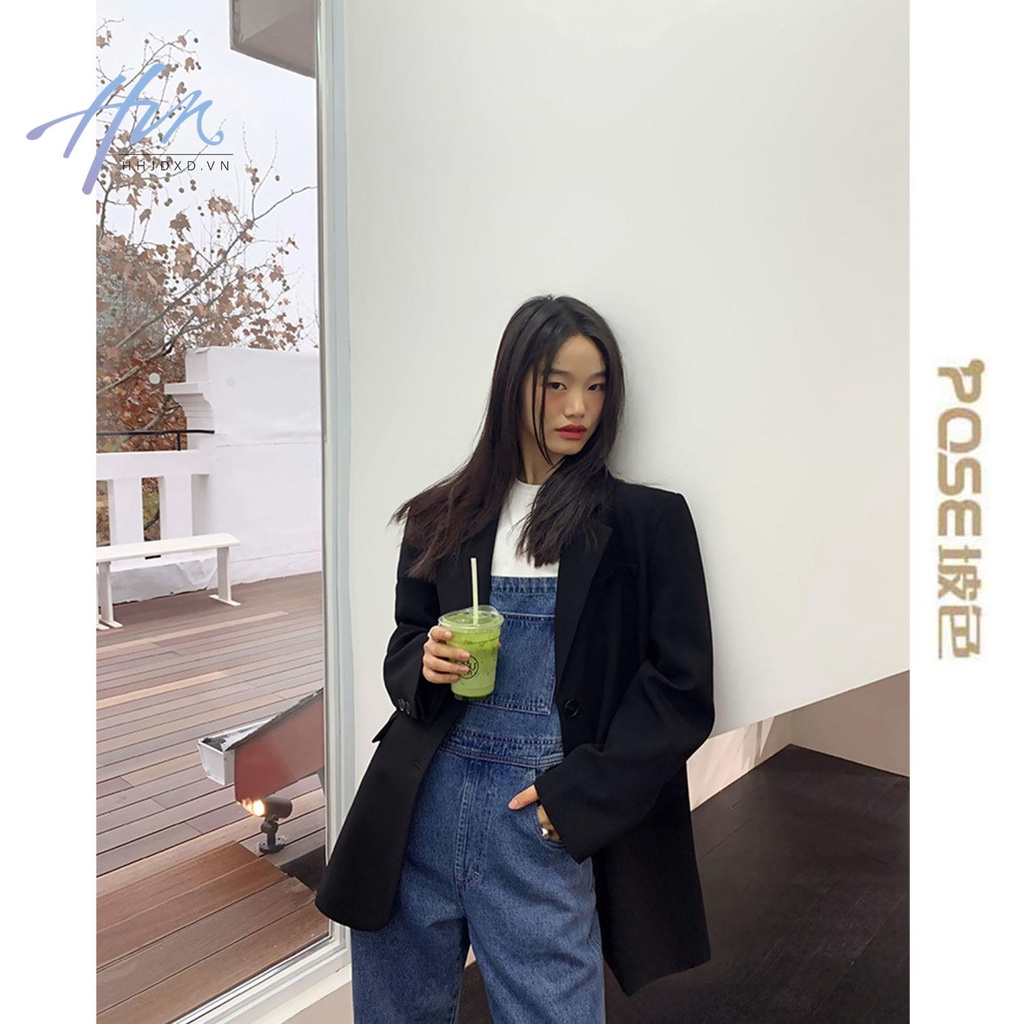 Áo Khoác Vest Dáng Rộng Xẻ Tà Sau Phong Cách Hàn Quốc Thời Trang Xuân Thu 2022 Mới Cho Nữ