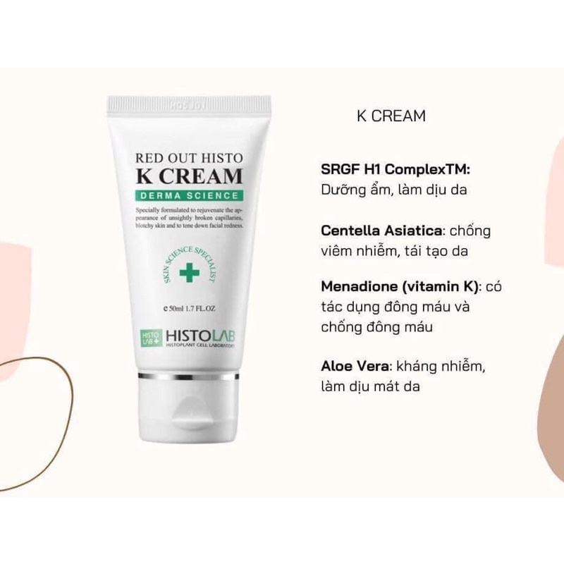 KEM PHUC HỒI TÁI TẠO DA K CREAM / CELL CREAM HISTOLAB 50ML