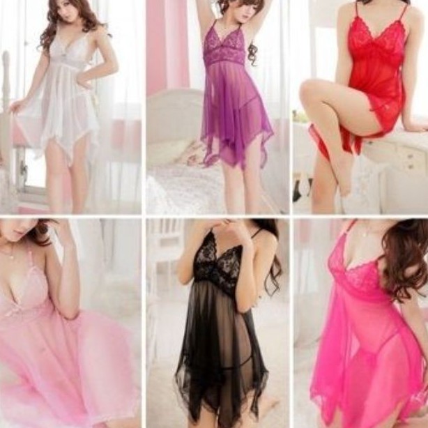 (Có ảnh thật) Váy ngủ Xuyên thấu 001 Vô cùng Sexy + Tặng kèm quần chip
