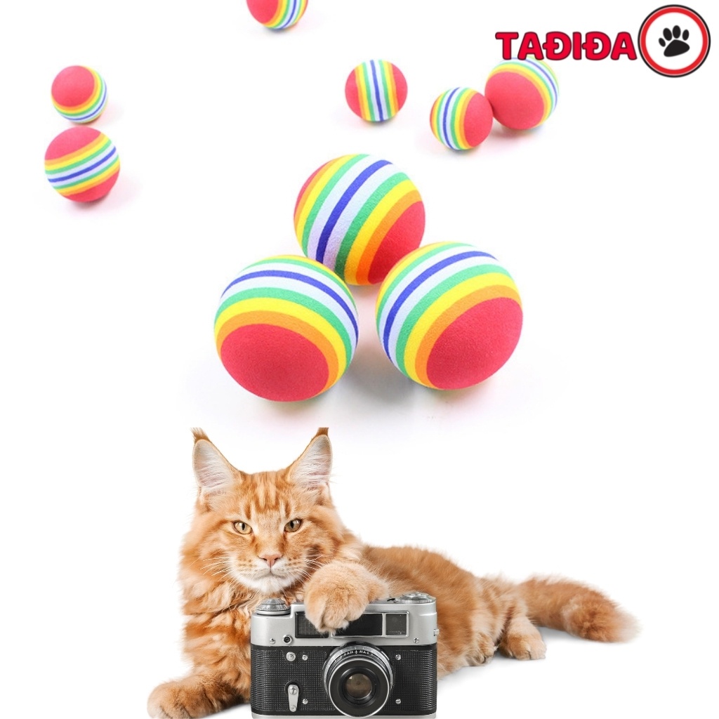 Quả bóng cho Thú Cưng nhiều màu sắc , Đồ chơi cho Chó Mèo vui nhộn - Tadida Pet