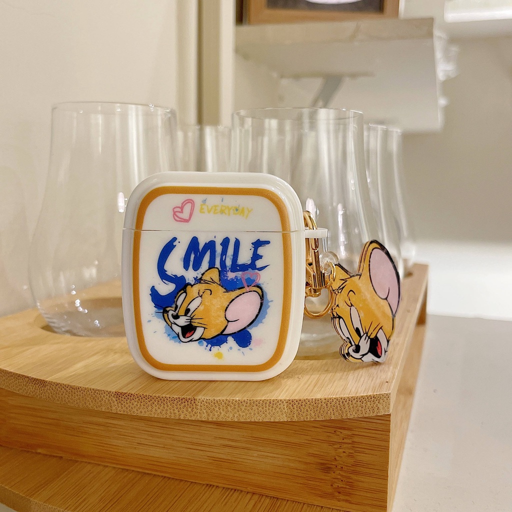 Vỏ Bảo Vệ Hộp Sạc Tai Nghe compatible AirPods3 Pro compatible AirPods3 2Gen Hình Mèo Và Chuột Dễ Thương