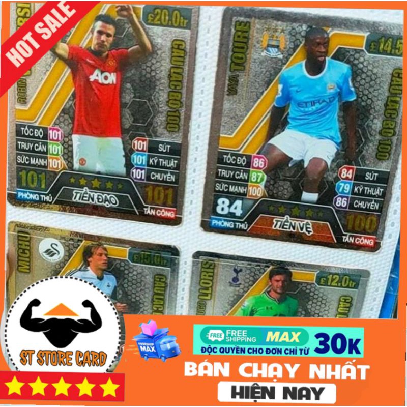 Thẻ cầu thủ bóng đá câu lạc bộ 100 mùa 2013/14 MATCH ATTAX  phiên bản POCA ST STORE CARD thẻ in custom