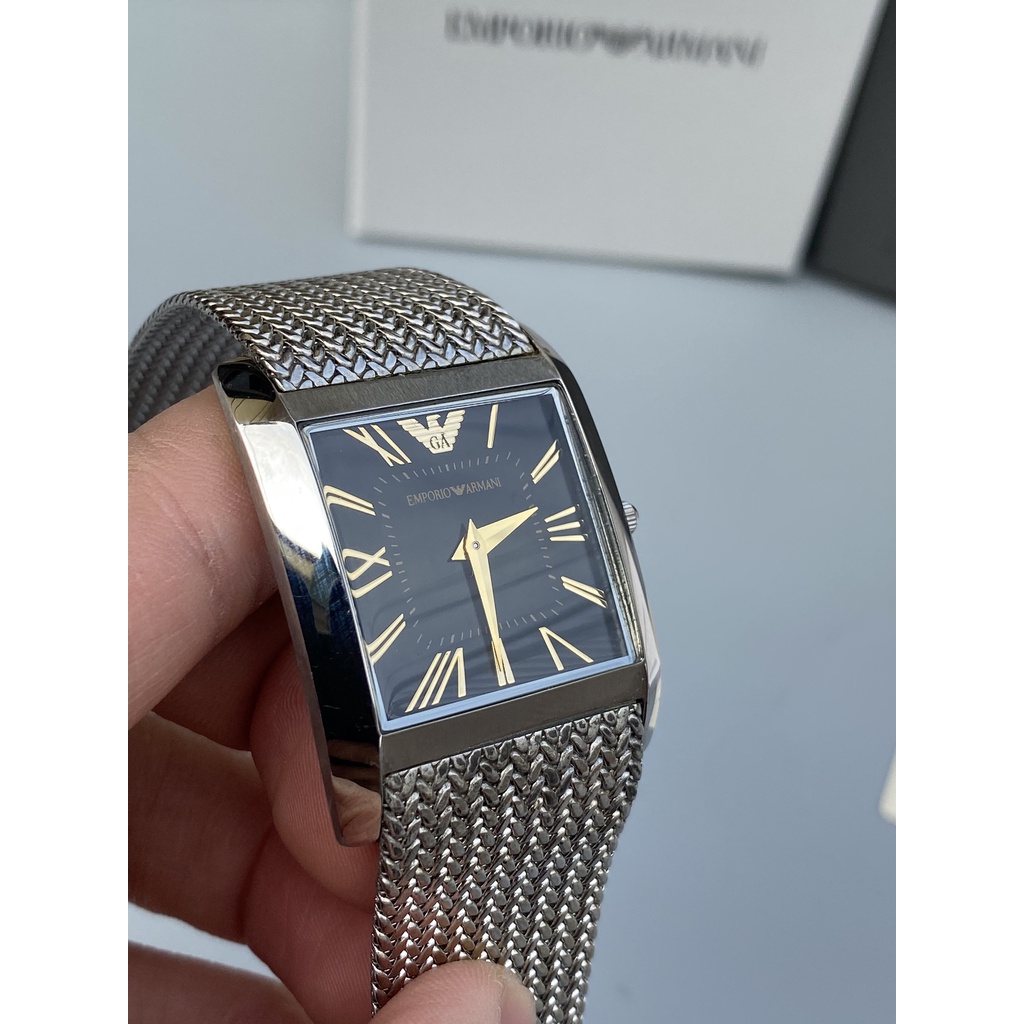 Đồng hồ Nam cao cấp Emporio Armani dây thép đan lụa cao cấp