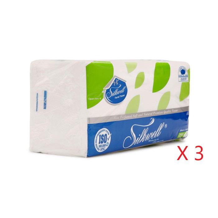 COMBO 3 BỊCH GIẤY RÚT LỤA SILKWELL 250 TỜ CAO CẤP